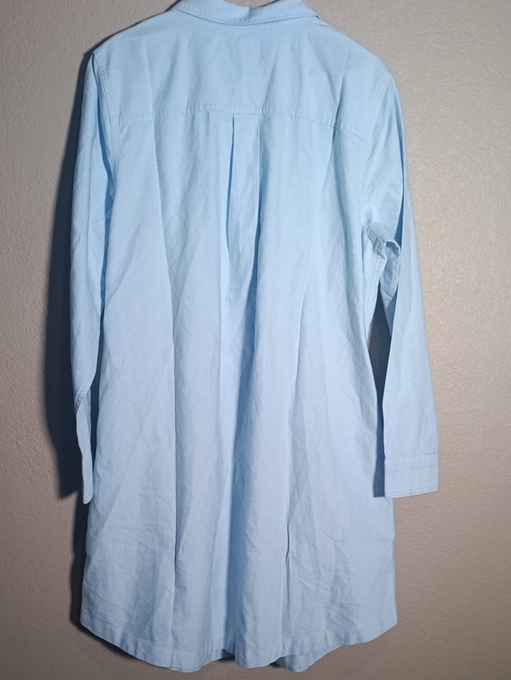 Lands' End Womens Oxford Long Sleeve Button Front Shirt Dress - Picture 4 of 6